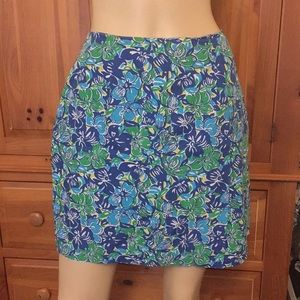 Vintage Lilly Pulitzer Blue, Green Tropical Skirt